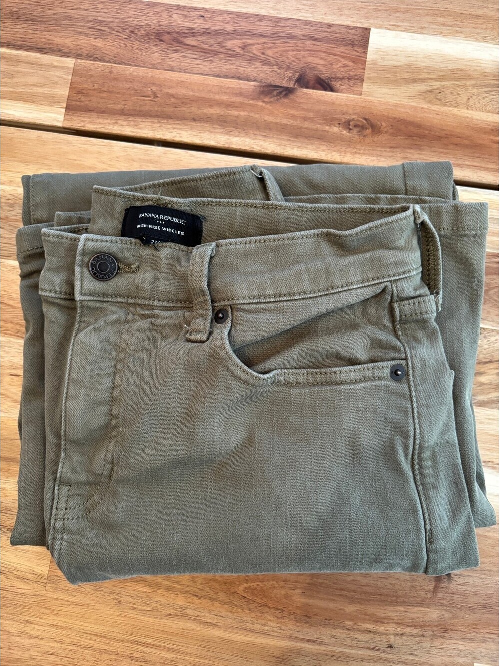 Banana Republic High Rise Wide Leg Jeans Women's 27/4 Olive Green (2233)